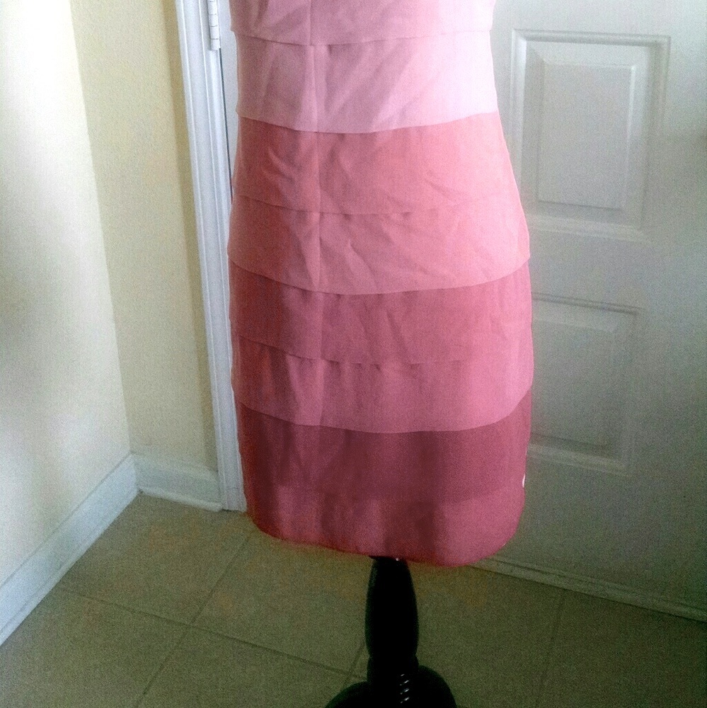 Lauren Conrad Rose Pink Ombré Pleated A-line Dress - Picture 10 of 12